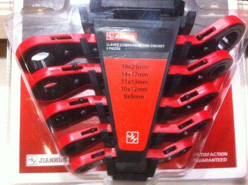 5 Piece offset ratchet ring spanner set