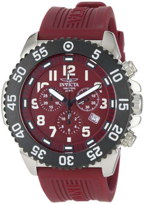 **R8999** Invicta Men's 1105 Pro Diver Chronograph Burgundy Dial Rubber Watch