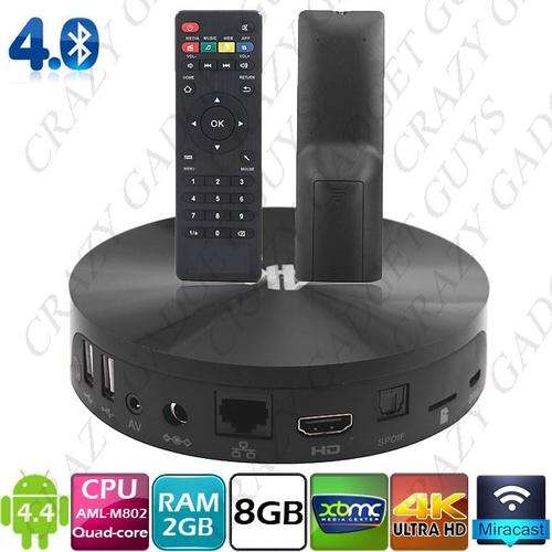 Android 4.4 2G/ 8G Quad Core 4K TV Box w WiFi/ HDMI/ Bluetooth 4.0/ XBMC/ Miracast