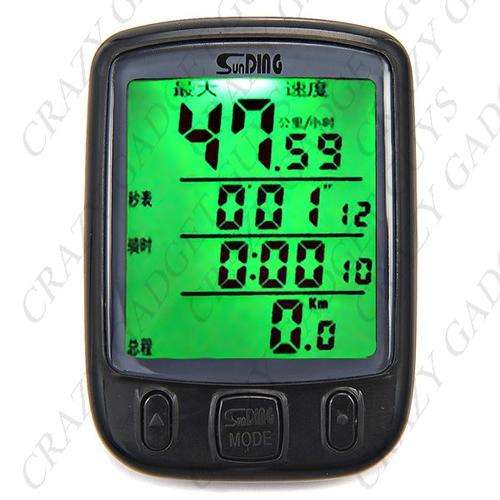 LCD Digital Waterproof Noctilucent Bicycle Bike Computer Speedometer 24 Func