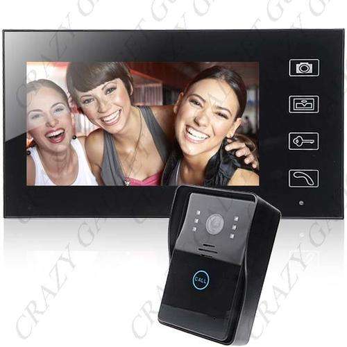7" TFT LCD Touch Display Monitor 2.4GHz Wireless Video Door Phone Intercom Doorbell with IR Camera