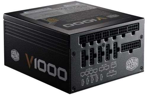 Cooler Master V1000 80 Plus Fully Modular Power Supply Unit - Black