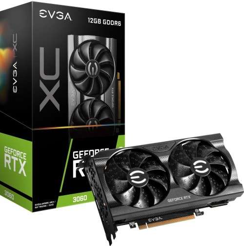 EVGA GeForce RTX 3060 XC Gaming LHR Edition 12G-P5-3657-KR 12GB GDDR6 192-bit PCI-E 4.0 GRAPHICS CAR