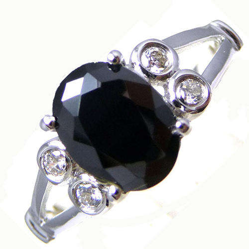 SOLID 9K WHITE GOLD  3.48ct Sapphire & DIAMOND RING