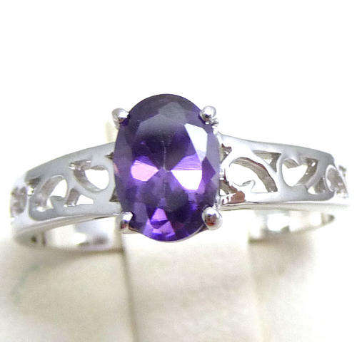 SOLID 9K WHITE GOLD 1.3ct VVS AMETHYST