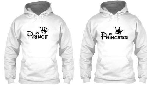 Couple Matching Hoodies in pairs (Prince/Princess)