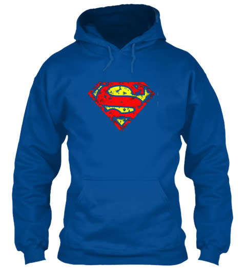 Grunge Superman Designer Hoodie