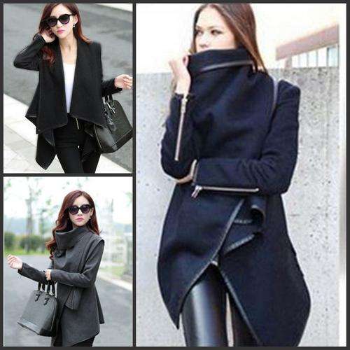 Women's Fashion Windbreaker Outwear Warm WOOL Slim Long Coat Jacket Trench Parka