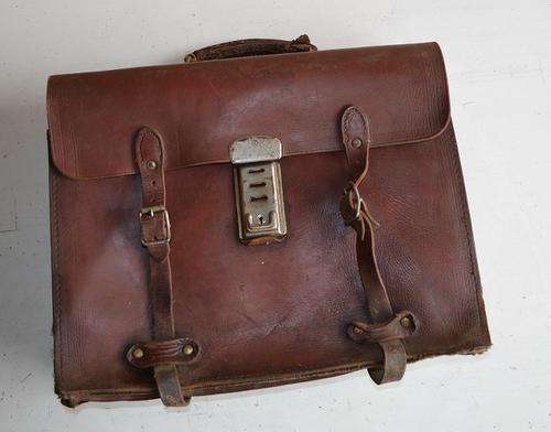 Old Leather School Bag