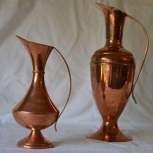 2 Red Copper Ornaments