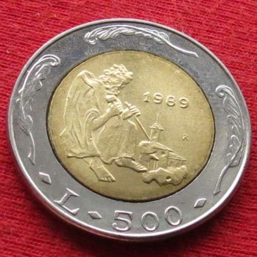 San Marino 500 Lire 1989 bimetal