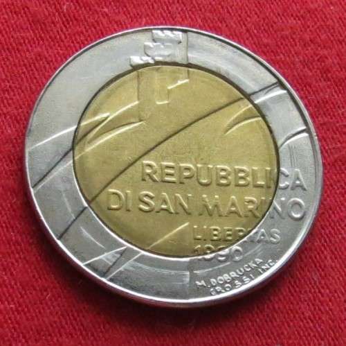 San Marino 500 Lire 1990 bimetal
