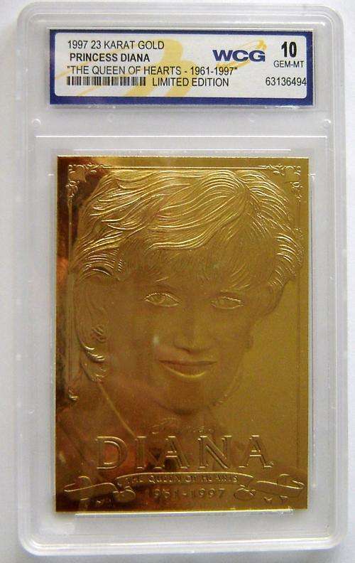 **23 karat Gold Princess Diana WCG Graded Cards (Limited Edition)** Crazy R1 Start!!