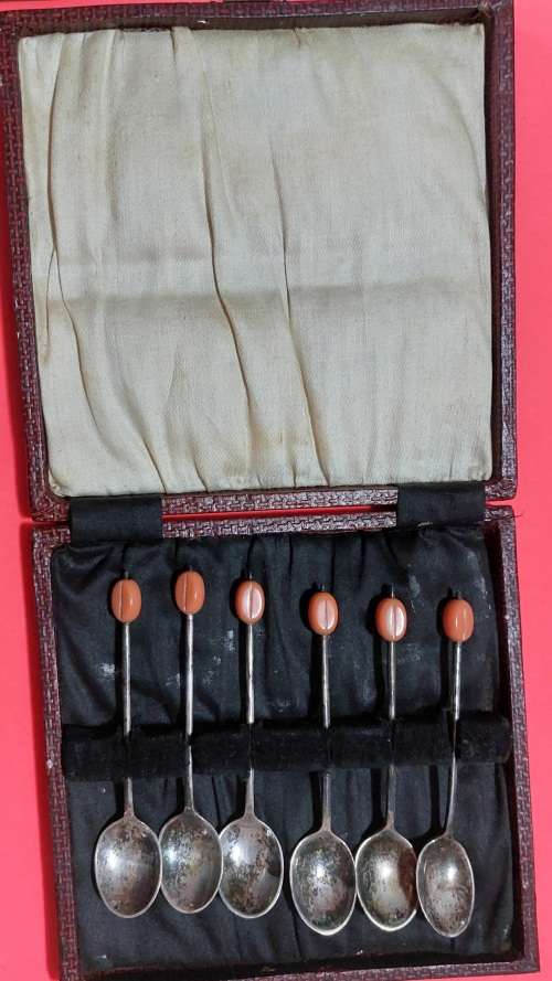 Vintage Coffee-Bean-Detail Spoons