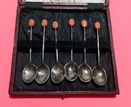 Vintage Coffee-Bean-Detail Spoons
