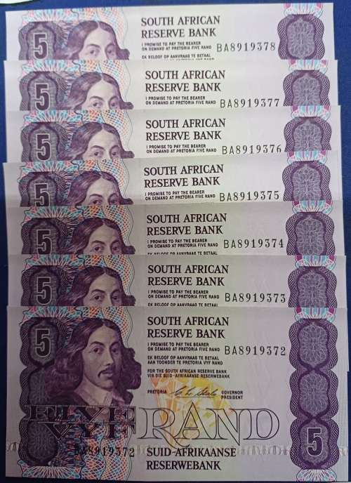 7 In Stals 5 Rands In Sequins  A/UNC