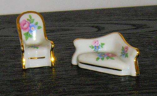 Collectable Limoges Miniatures 2pc "Lounge Set"