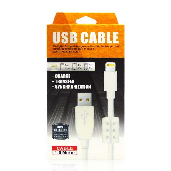 8 Pin to USB Data Sync Charger Cable 1.5M for Iphone 5, 5C, 5S, Ipad Mini, Ipod Nano