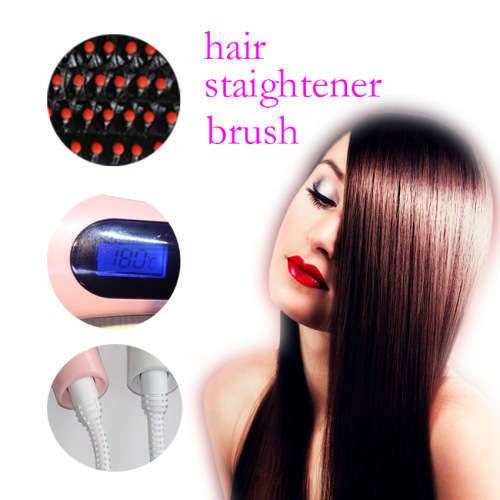 Hair Straightening Brush with Temperature Control