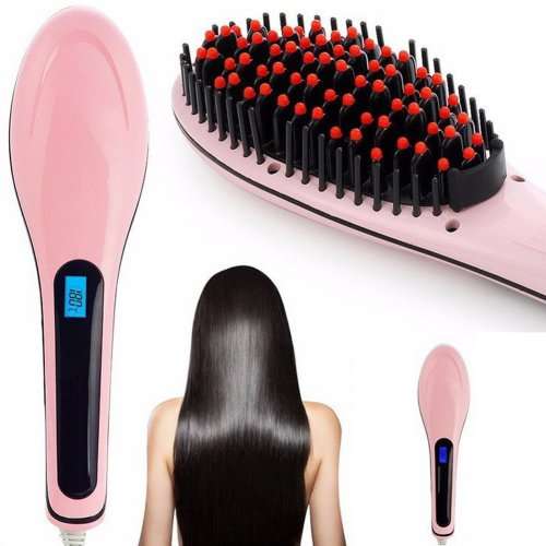 Hair Straightening Brush with Temperature Control