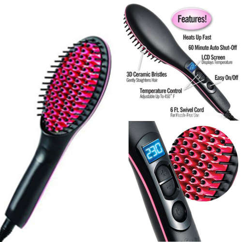 Straight Ceramic Brush Hair Straightener