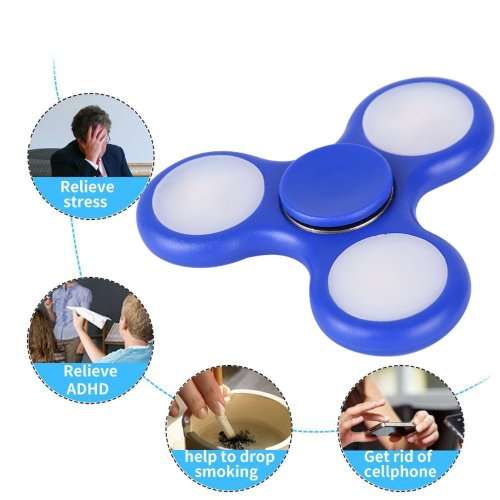 Colourful Hand Spinner Fidget Toy with LED Lights