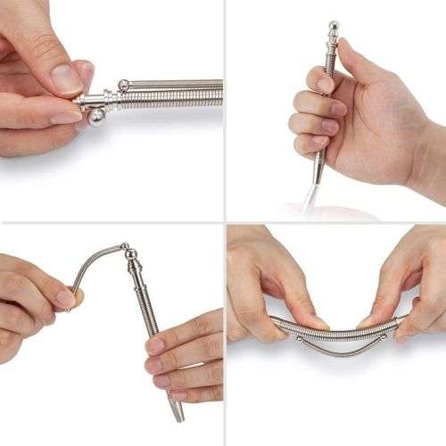 Magnetic Fidget Pen Finger Anti-Stress Relief Tri-spinner Stress Reliever Pen Silver