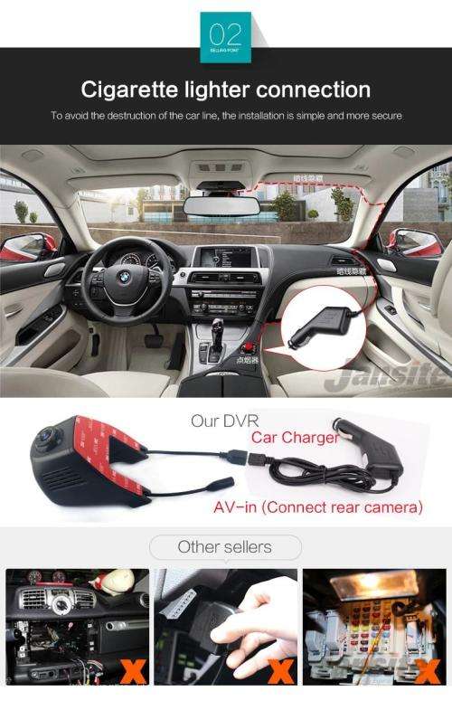 HD Dual Wifi Dash Camera, 2 Cameras Back and Front