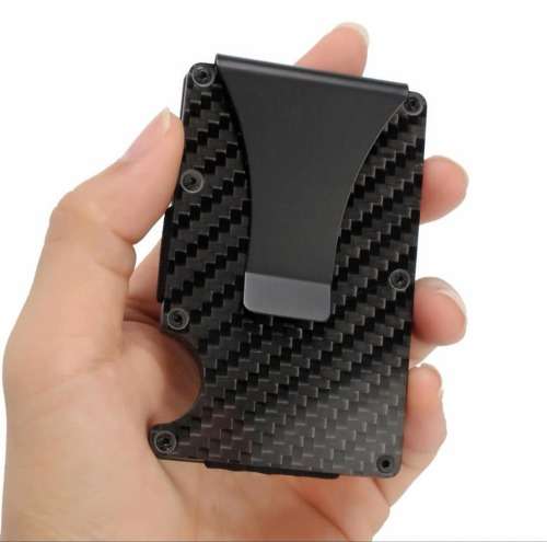 RFID Blocking Carbon Fiber Credit Card Holder With Money Clip