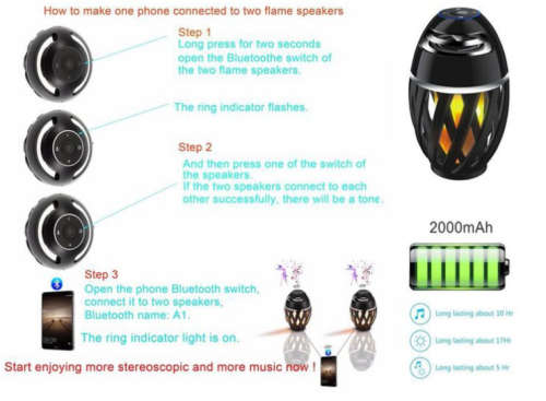 "Local Stock" Flame Atmosphere Lamp with Bluetooth Speaker