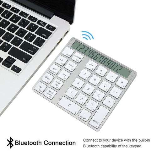 "Local Stock" Bluetooth Numeric Keypad, Aluminum Wireless with Screen Built