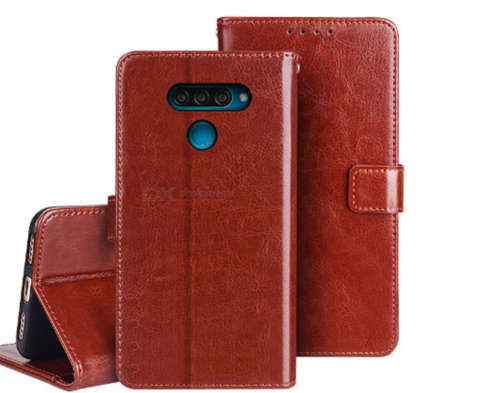 Black Naxtop Leather Phone Wallet Case for LG K50 Q60 TPU + PU Card Slot Phone Stand