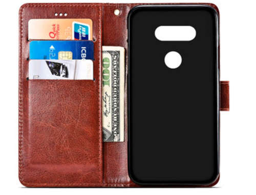 Black Naxtop Leather Phone Wallet Case for LG K50 Q60 TPU + PU Card Slot Phone Stand