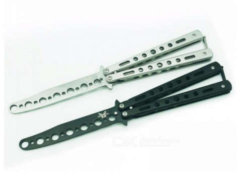 Hot Stainless Steel Balisong Trainer Training Practice Butterfly Style Dull Blade Knife Tool