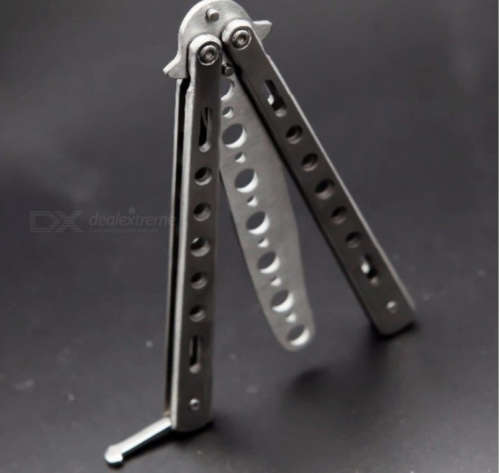 Hot Stainless Steel Balisong Trainer Training Practice Butterfly Style Dull Blade Knife Tool