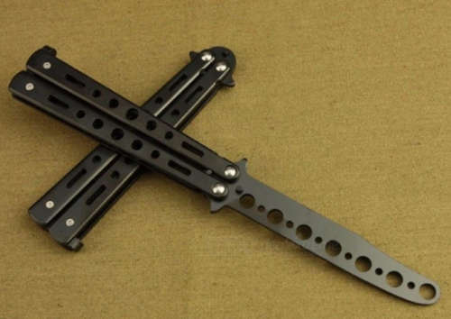 Hot Stainless Steel Balisong Trainer Training Practice Butterfly Style Dull Blade Knife Tool