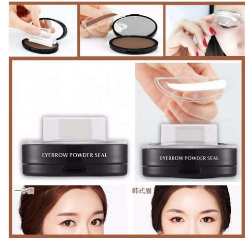 LEEZI 1993 High Quality Dark Brown Professional Natural Eyebrow Stamp powder Beauty Makeup Tool