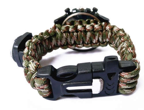 Outdoor Multi-functional Seven-core Survival Paracord Watch w/ Compass