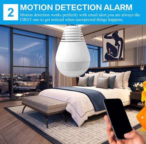 V380 Light Bulb WI-FI IP CCTV Panoramic Security Camera