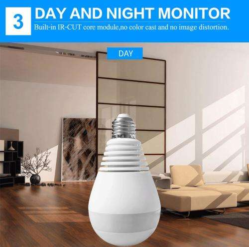 V380 Light Bulb WI-FI IP CCTV Panoramic Security Camera