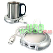 USB Cup Warmer & 4 Port Hub!! Keeps your HOT drinks HOT so you can drink it on YOUR own time!!