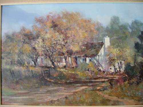 DALE ELLIOTT  OIL PAINTING  "CAPE COTTAGE LANDSCAPE" (REDUCED PRICE)
