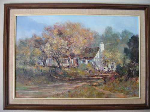 DALE ELLIOTT  OIL PAINTING  "CAPE COTTAGE LANDSCAPE" (REDUCED PRICE)
