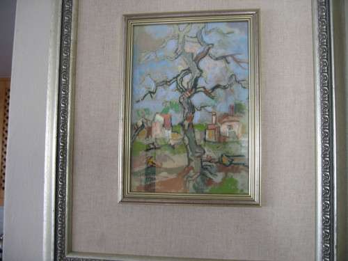 GREGOIRE BOONZAIER PAINTING "OU EIKEBOOM EN VOLKSHUISIES KAAP"