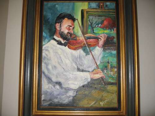BRANCO DIMITROV  OIL PAINTING  "VIOLINIST"