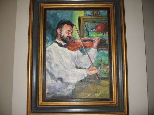 BRANCO DIMITROV  OIL PAINTING  "VIOLINIST"