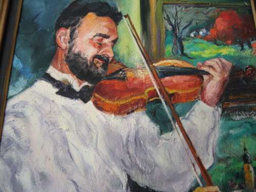 BRANCO DIMITROV  OIL PAINTING  "VIOLINIST"