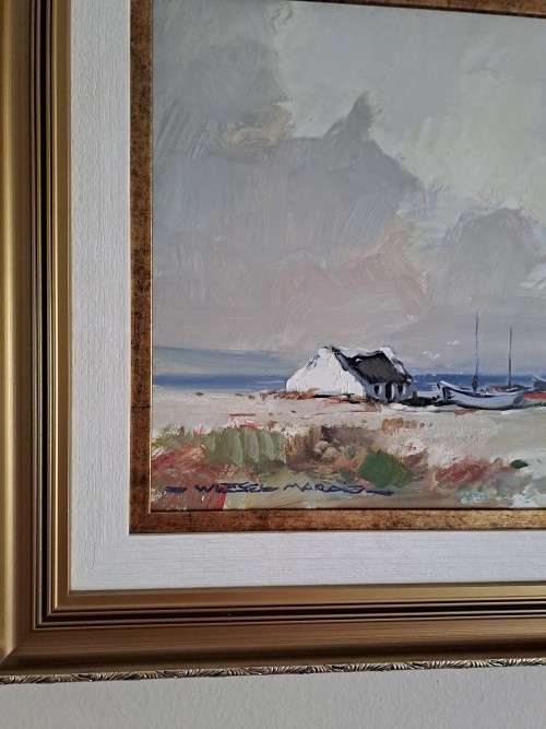 Wessel Marais  Oil Painting  `Boats on the Beach`