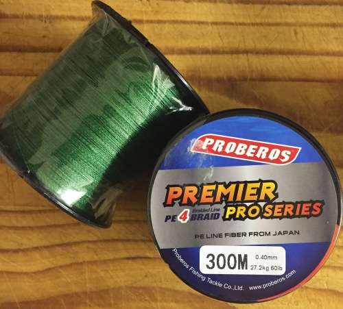 300M / 60LB PROBEROS PREMIER 4 STRAND SINKING BRAID - GREEN 0.40mm