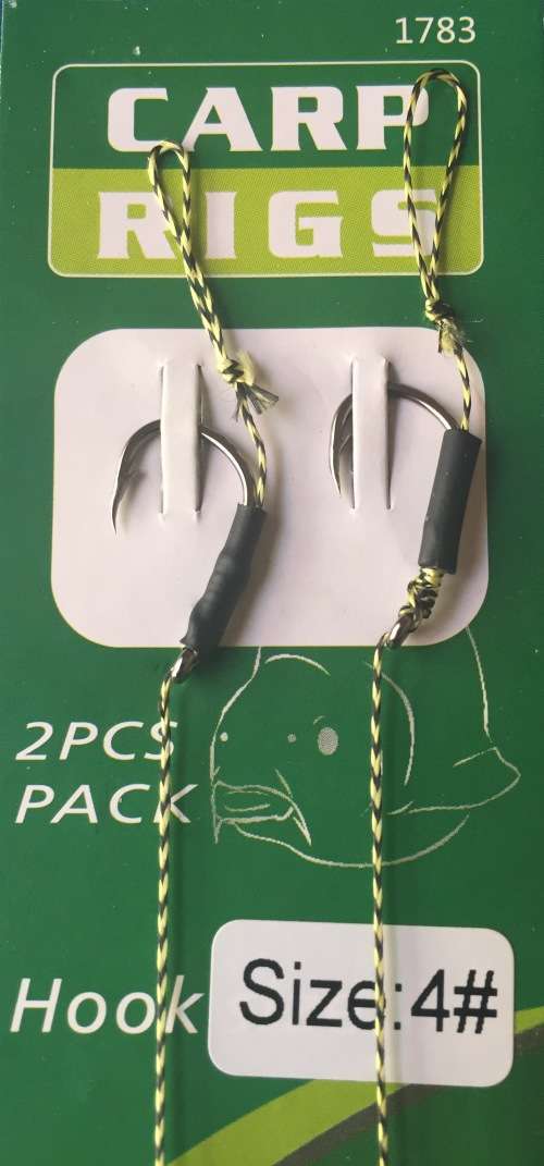 C011 - 2PCS CLEAN BRAID WITH LEAD CLIPS SIZE 4 "SHANK" HOOK